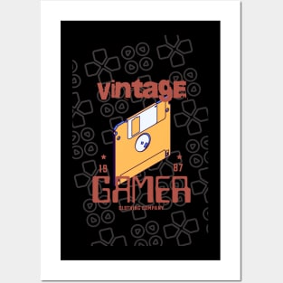 Gamer Vintage Gamer Floppy Disk Posters and Art